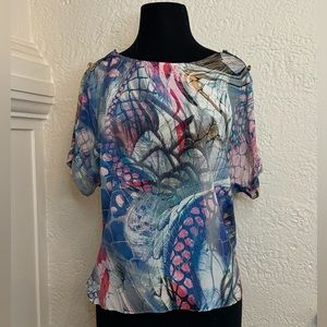 Leifsdottir multi-color print blouse size 2